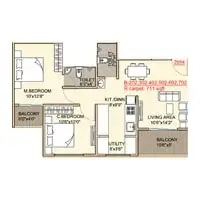 Shuban Enclave Ravet 2 BHK Floor Plan Image